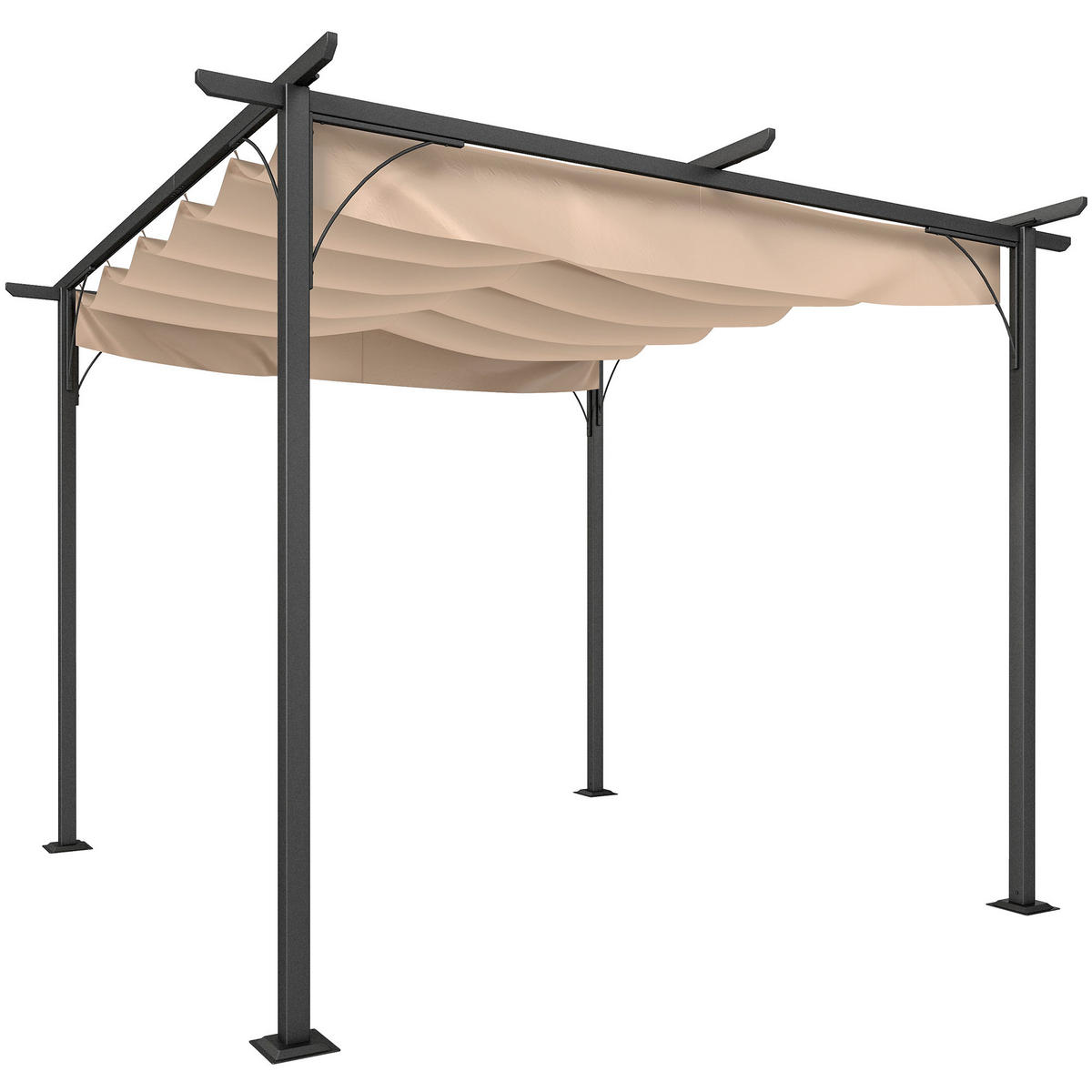 PERGOLA Wasserdicht UV-Schutz Beige - Beige, Kunststoff/Metall (300/230/300cm) - Outsunny