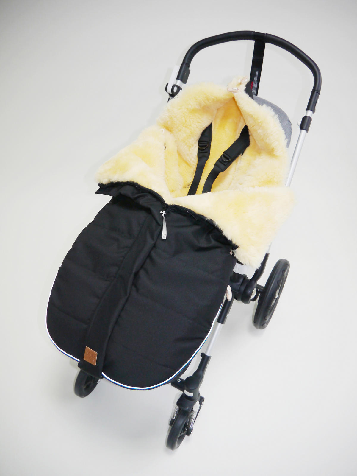 LAMMFELL-FUSSSACK Allex, black - Schwarz, Fell (48/105cm) - Kaiserbaby