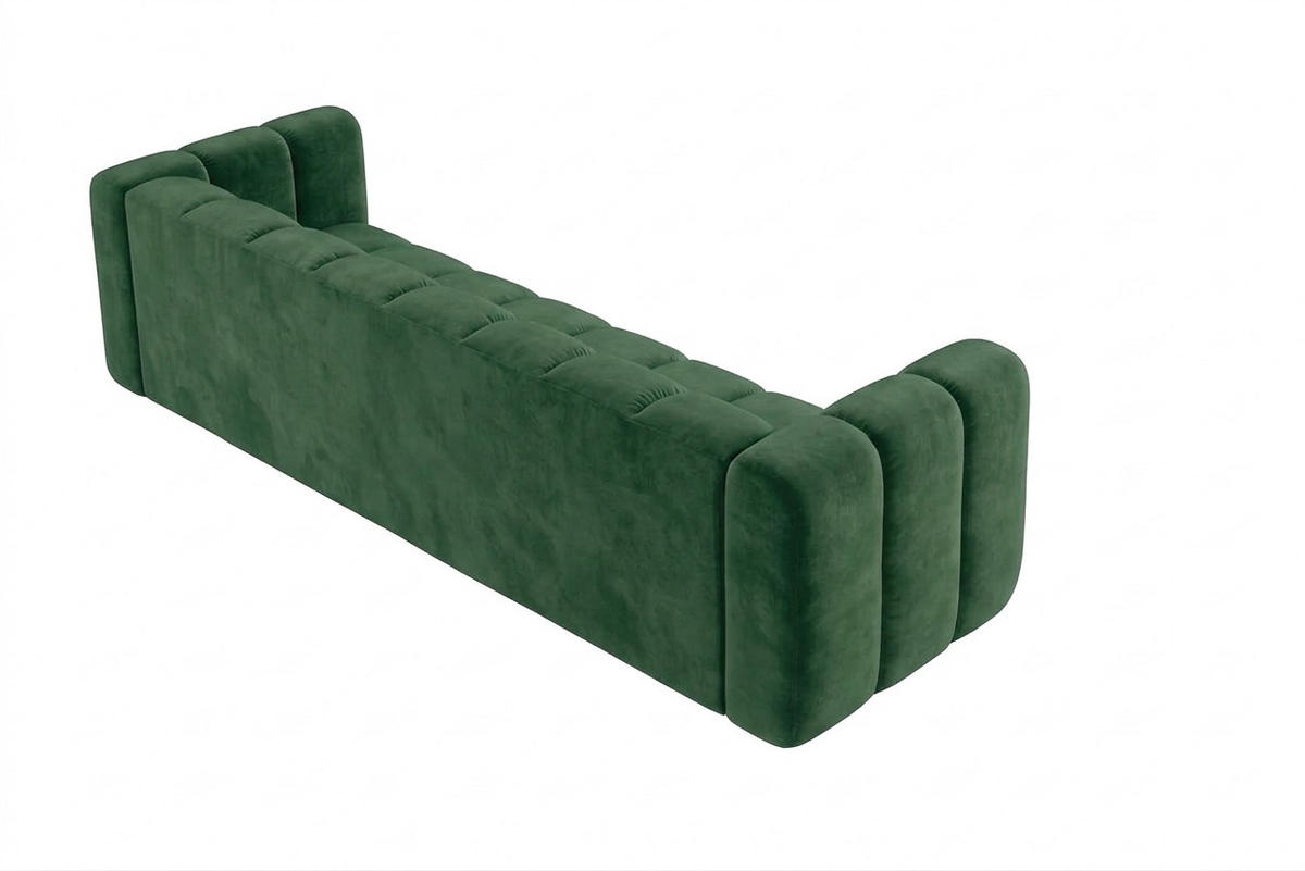 POHOVKA 4místná Modulární, Sametová Látka Riviera, Zelená, GRAND - zelená barva, dřevo (290/70/89cm) - Kaiser Möbel