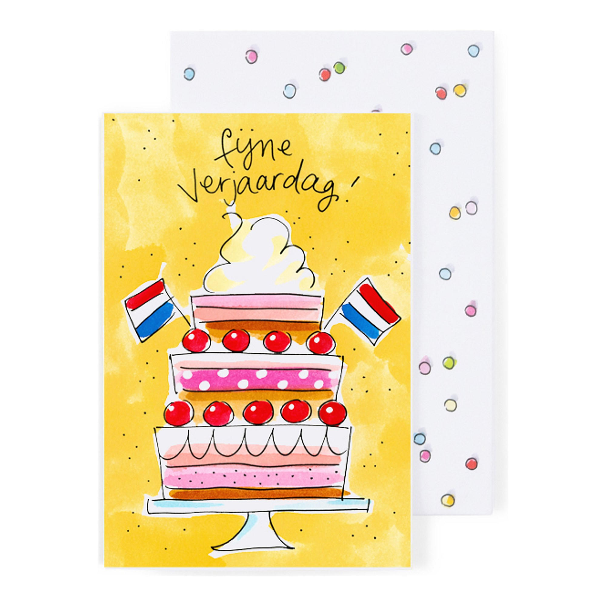 GRUSSKARTE Geburtstag - Torte in Bunt - 17 x 11,5cm - Multicolor, Papier (11.5/0.2cm) - Blond Amsterdam