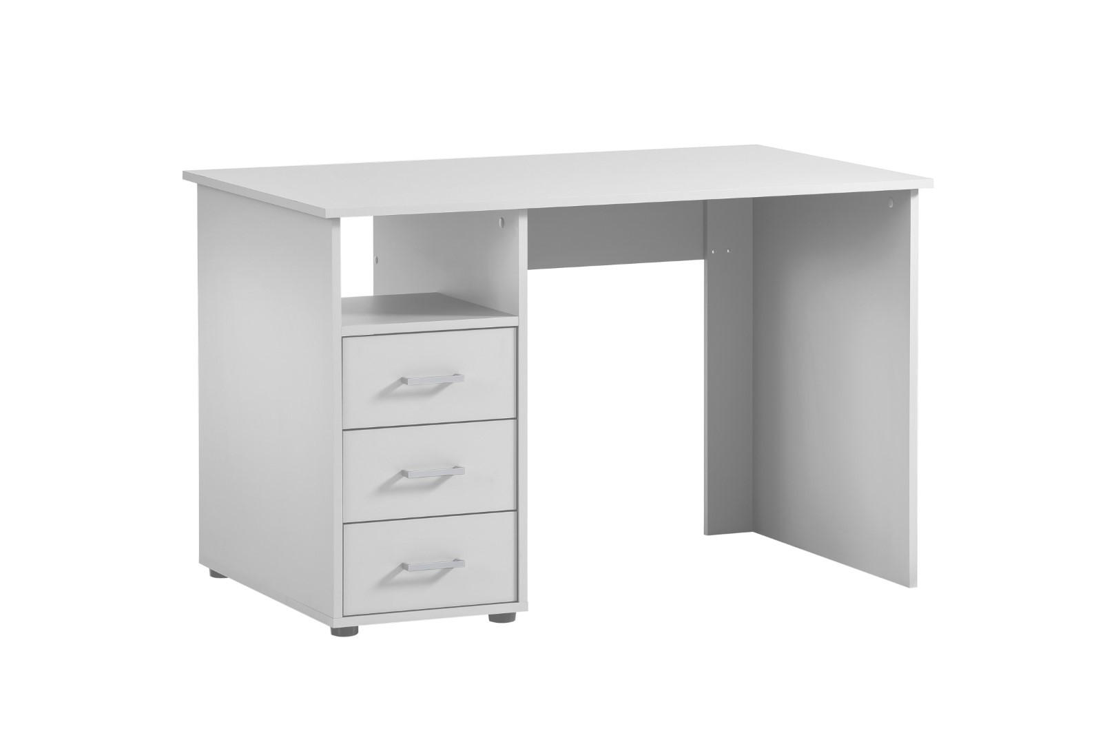 SCHREIBTISCH Fox Small 74x116x70 cm 3 Schubladen Weiß - Weiß, Holz (70/116/74cm) - PROREGAL