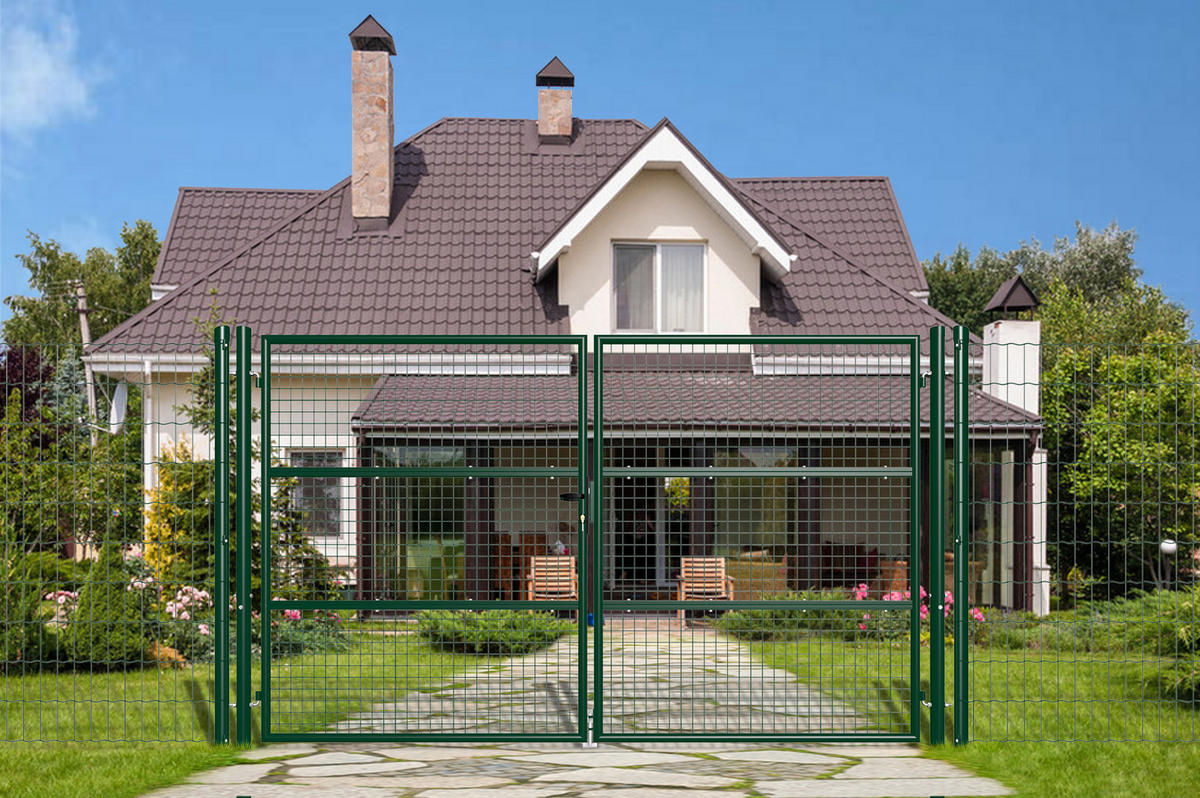 ZAUNTOR Olga Grün 3m H.180cm - Grau, Metall (392/190cm) - Casanoov