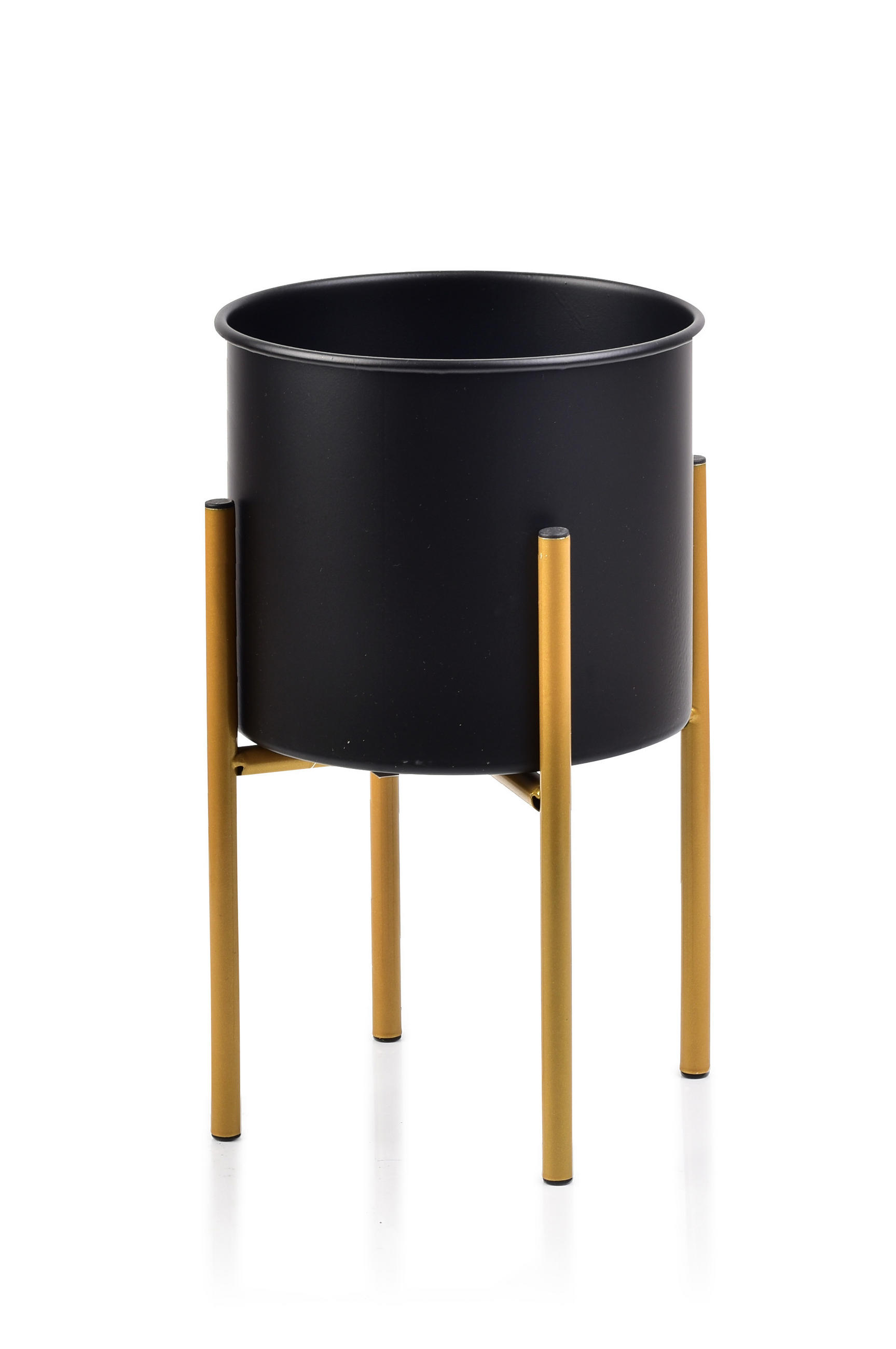 BLUMENTOPF Swen Schwarz 21/32/36 cm Keramik - Schwarz, Metall (21/36/21cm) - Mondex