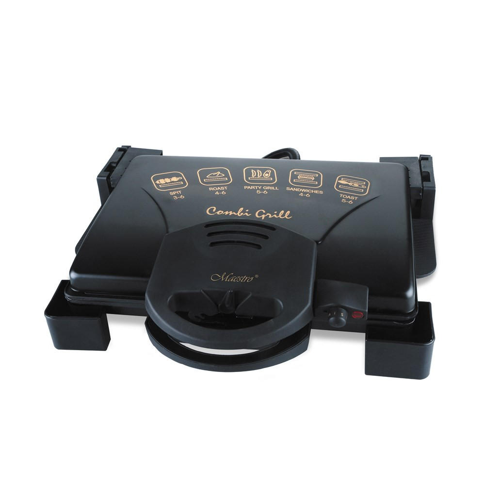 ELEKTROGRILL Schwarz 38/32/14 cm MR717 - Schwarz, Kunststoff (32/14/38cm) - Maestro 