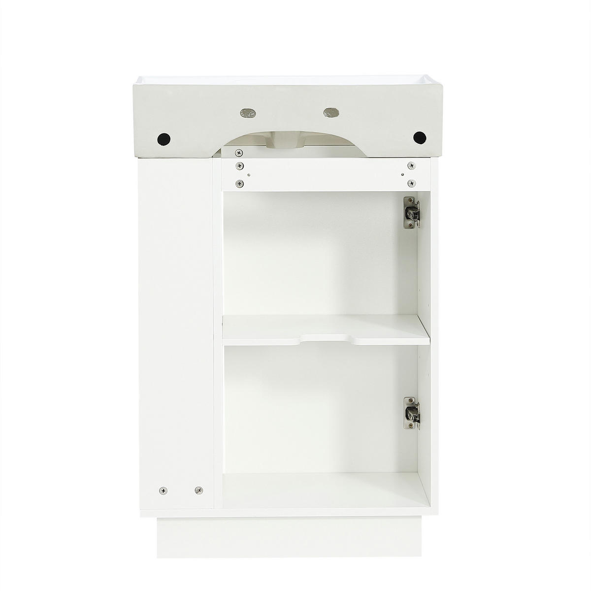 BADEZIMMERSCHRANK Waschbeckenunterschrank Rillenoptik Keramik 55cm - Weiß, Keramik (55/87/32cm) - FLIEKS
