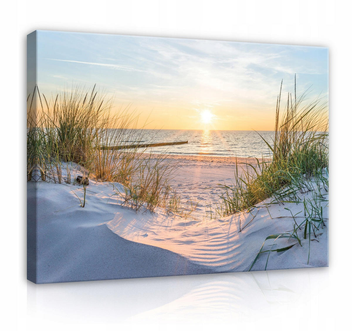 LEINWANDBILD Strand Meer Bilder Modern 60x40 - Multicolor, Holzwerkstoff (60/40cm) - Wallarena