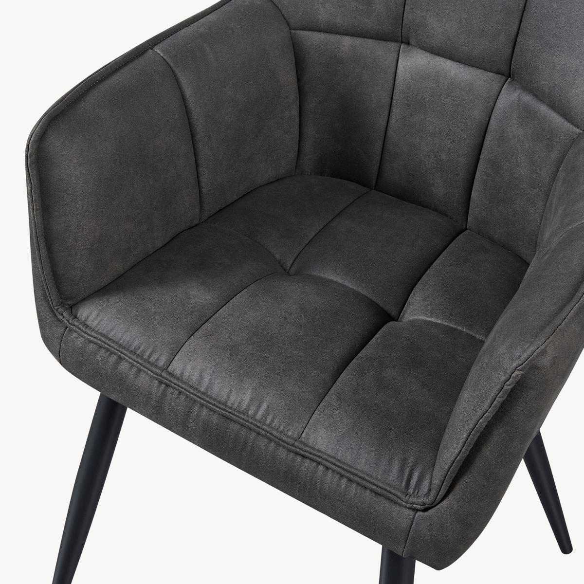 KRESLO Birmingham - čierna/tmavosivá, kov/textil (60/82/59cm) - [en.casa]