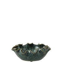 DEKORATIVES TABLETT RONNY UNREGELMÄßIG - Blau, Keramik (28.5/11.5cm) - J-Line