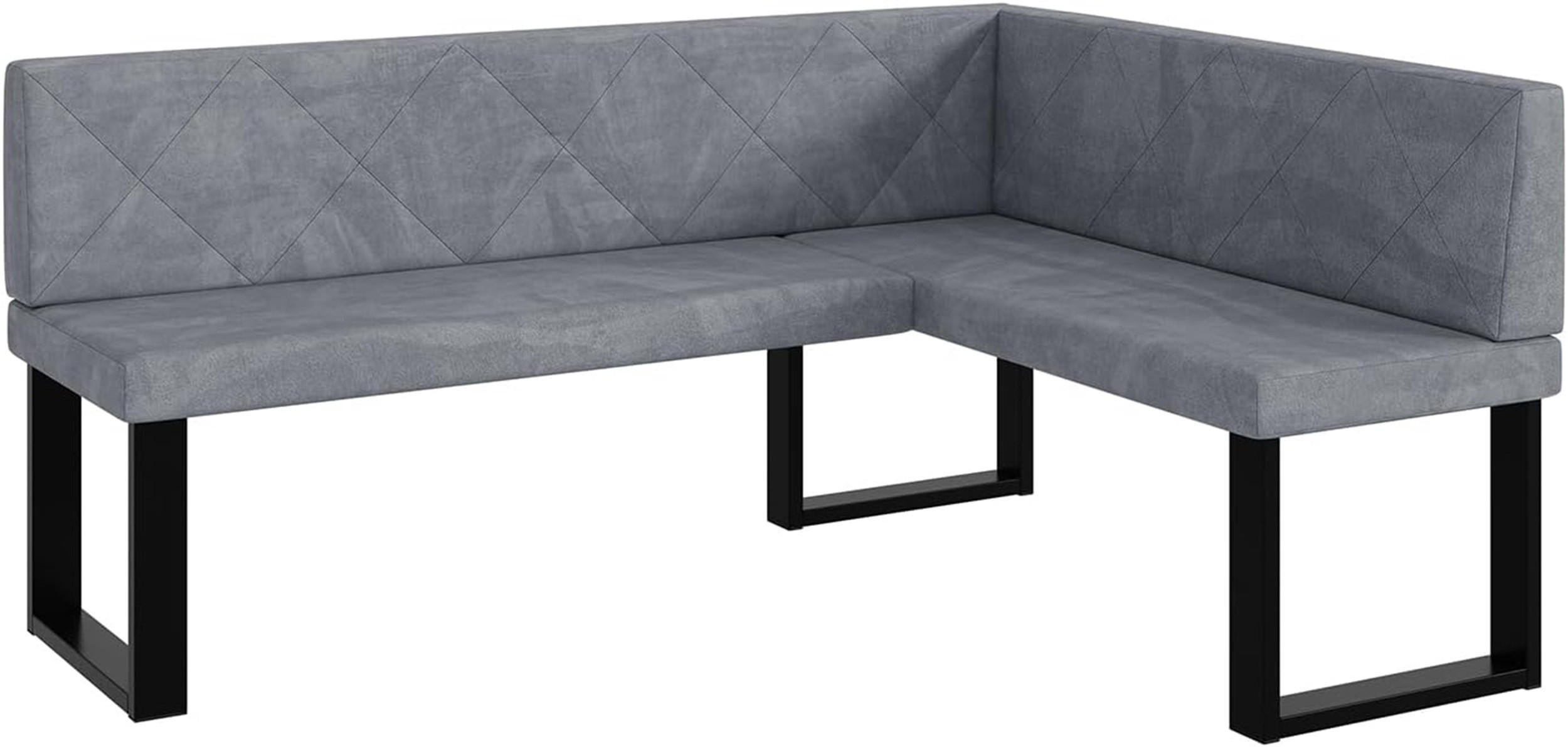 Meblini Eckbank Grau 168x128 cm