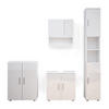 BADMÖBEL-SET Irma Weiß Hochglanz 4 Teile, mit Hochschrank und Kommode - Weiß Hochglanz/Weiß, Holzwerkstoff (80/58.6/41cm) - Vicco