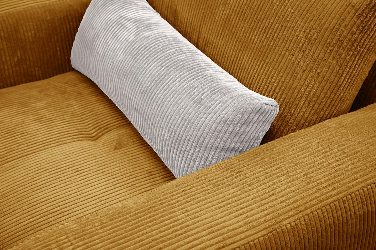 SESSEL OLI in Cordstoff safran - Gelb, Holz/Textil (130/91/108cm) - Courtois Laville