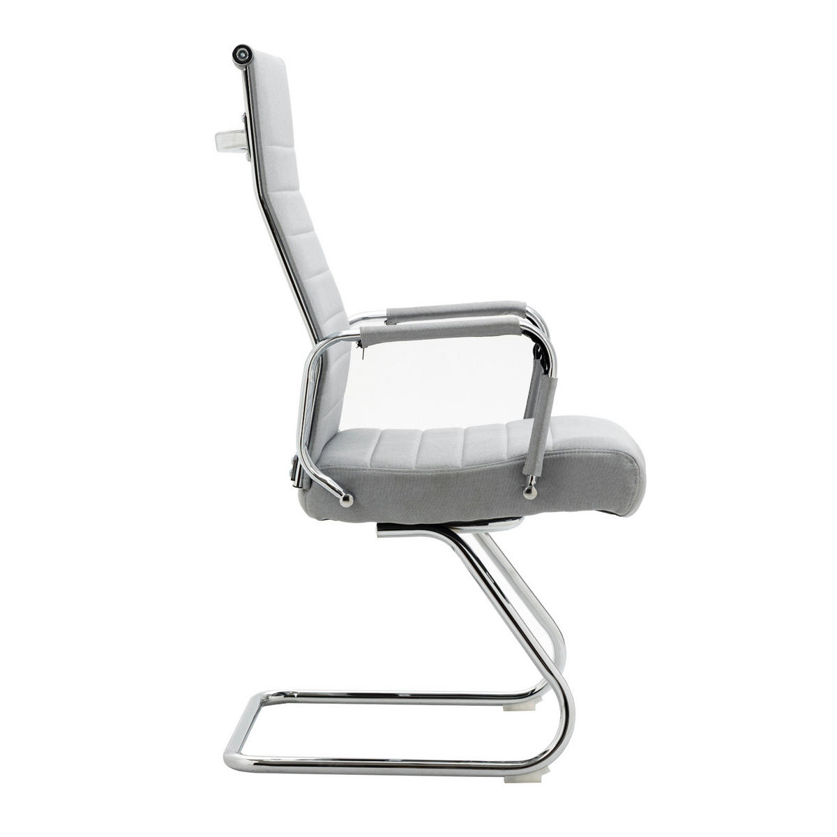 BESUCHERSTUHL OFFICE COMFORT 2er Set Stoff Dunkelgrau - Silberfarben/Hellgrau, Textil/Metall (56.5/110/64cm) - SVITA