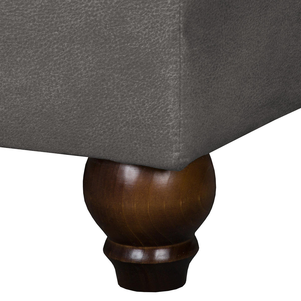 POLSTERHOCKER - Antiklederlook - Dunkelgrau, Buchenholz/Textil (104/51/63cm) - home24