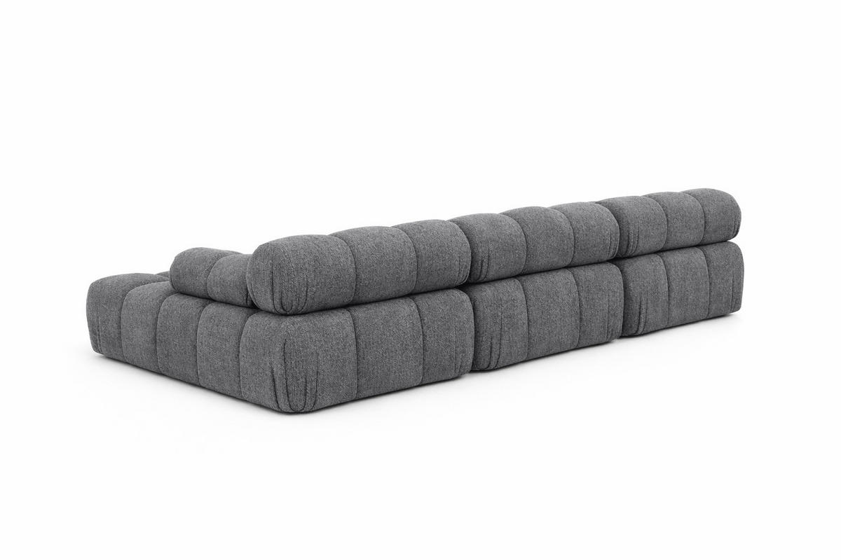 ECKSOFA U-Form, Stoff Bouclé Abriamo, Dunkelgrau, Selia U - Dunkelgrau, Holz (285/70/160cm) - Kaiser Möbel
