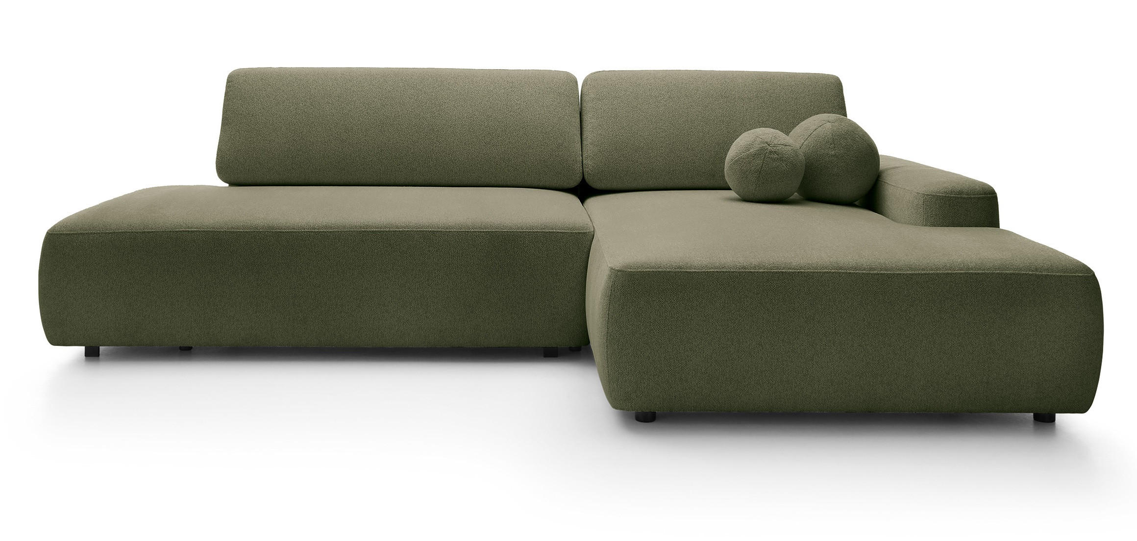 ECKSOFA 275 cm mit Schlaffunktion Orea O, Rechts, Grün - Grün, Holz (164/276cm) - Emporius