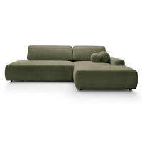 ECKSOFA 275 cm mit Schlaffunktion Orea O, Rechts, Grün - Grün, Holz (164/276cm) - Emporius