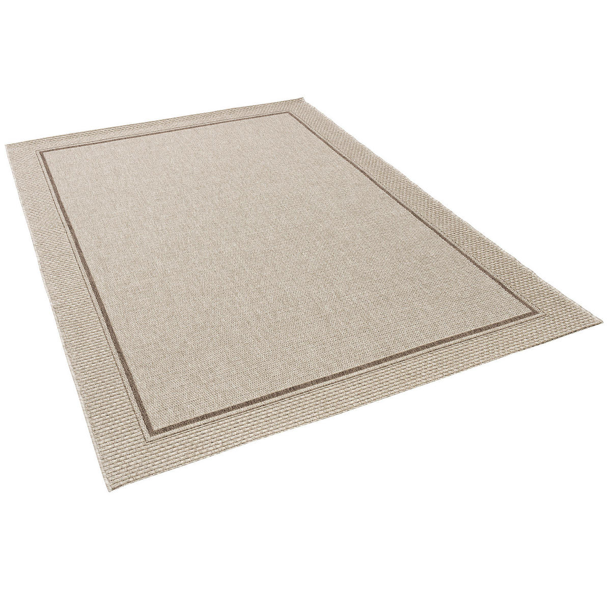 IN & OUTDOOR TEPPICH NATUR PANAMA BORDÜRE - Grau, Textil (140/200cm) - Pergamon