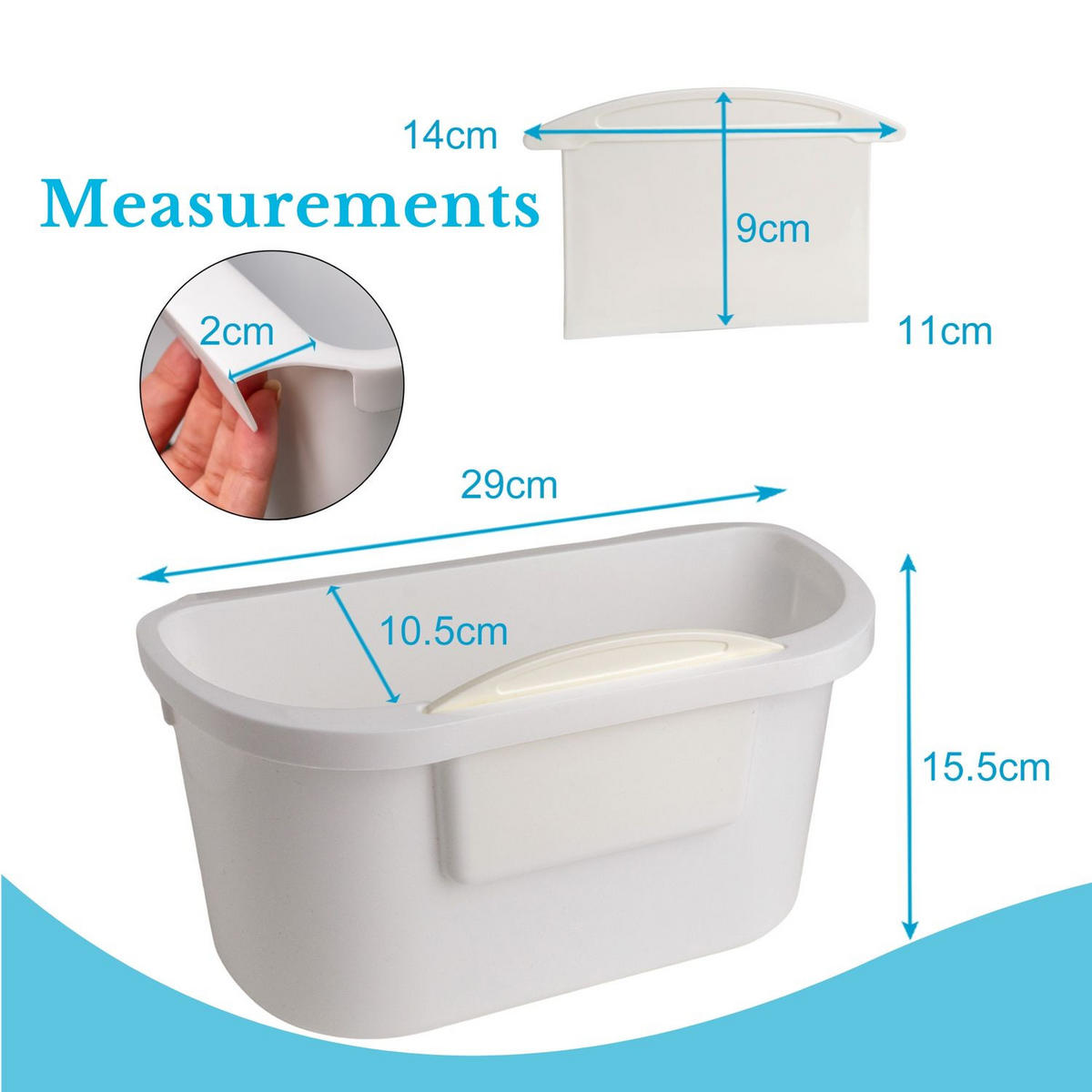 KÜCHEMÜLLEIMER mit Spatel - Weiß, Kunststoff (14.7/15/29cm) - Intirilife