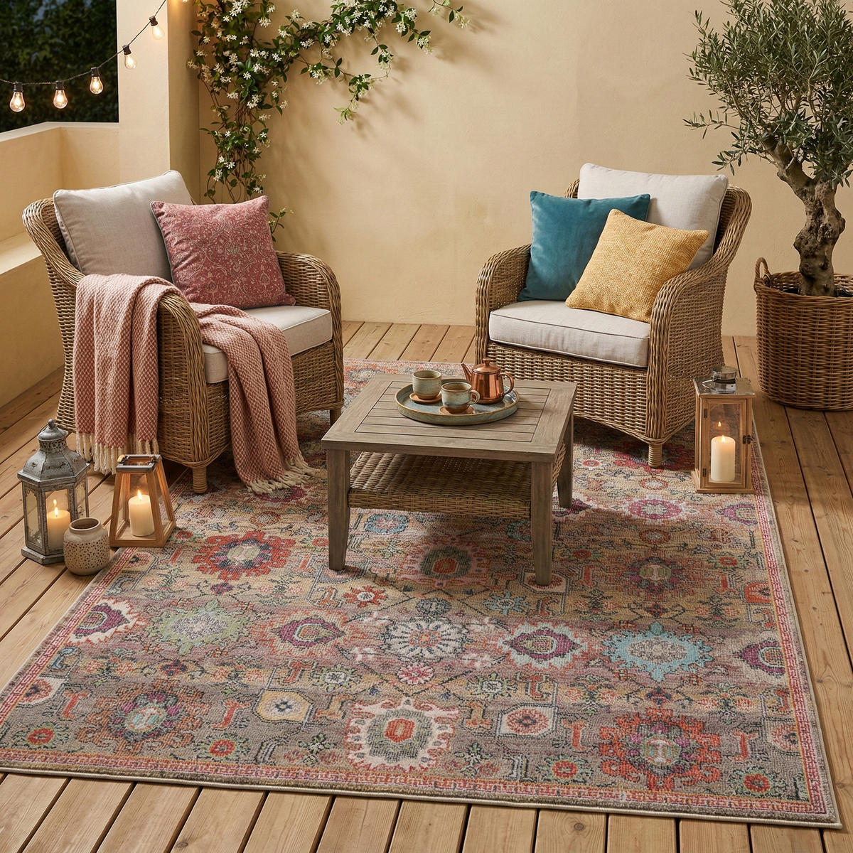 INDOOR OUTDOOR TEPPICH LAGOS VINTAGE - Beige, Textil (120/170cm) - Pergamon