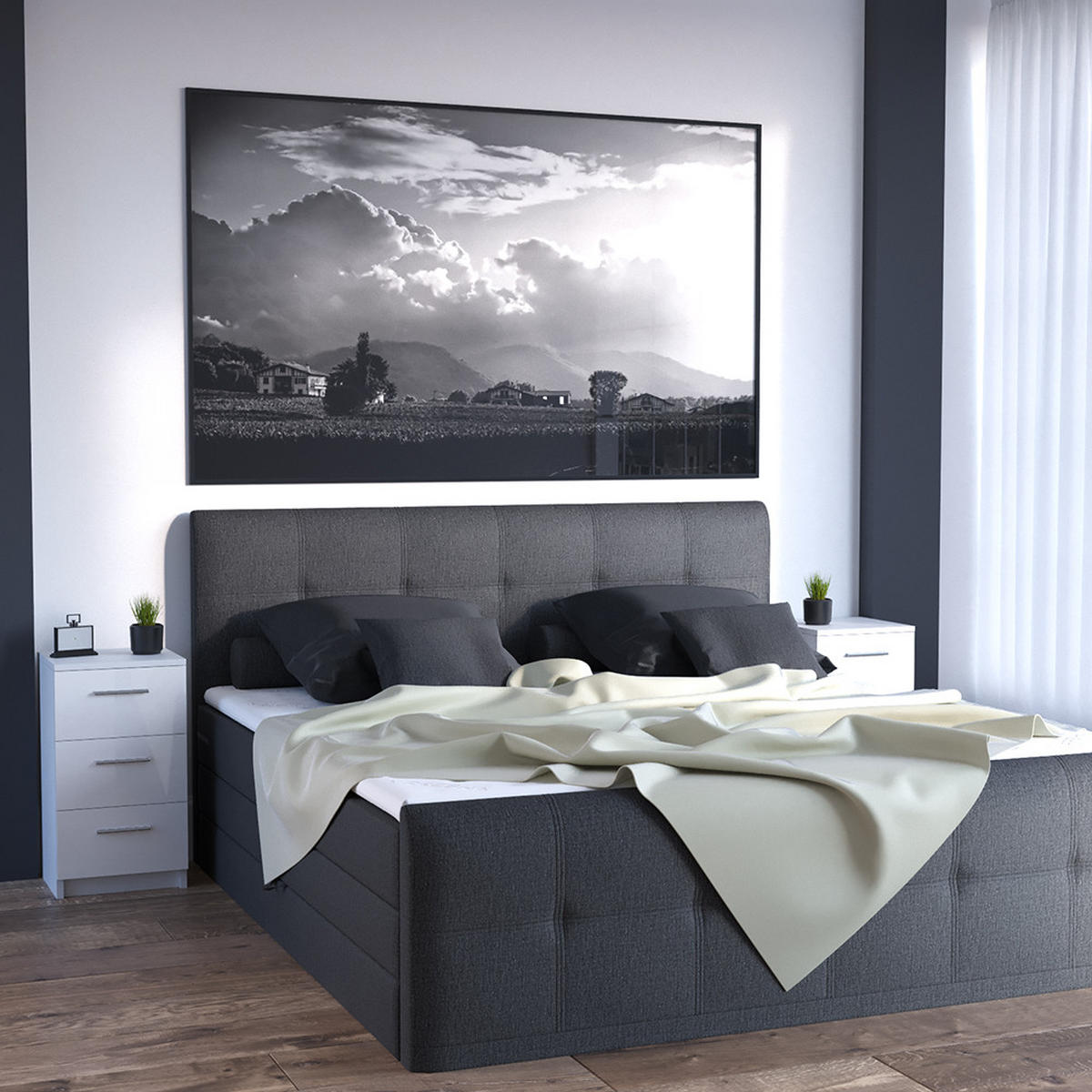 NACHTTISCH Weiß Hochglanz 38 x 66 cm 2er Set - Weiß Hochglanz, Holzwerkstoff (38/66/35cm) - Vicco