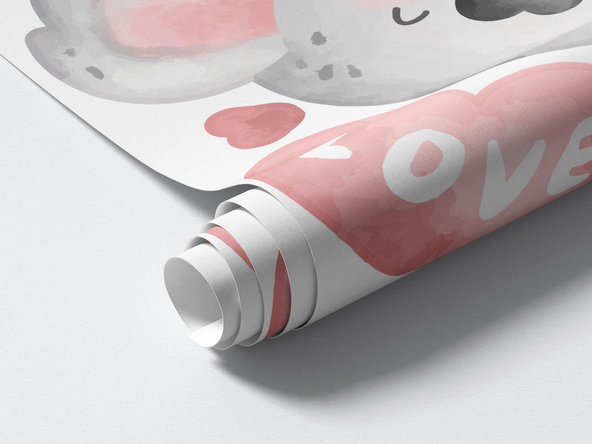 WANDAUFKLEBER 130x183cm - Pastellfarbene Koalas - Multicolor, Kunststoff (130/183/0.1cm) - Wallfluent