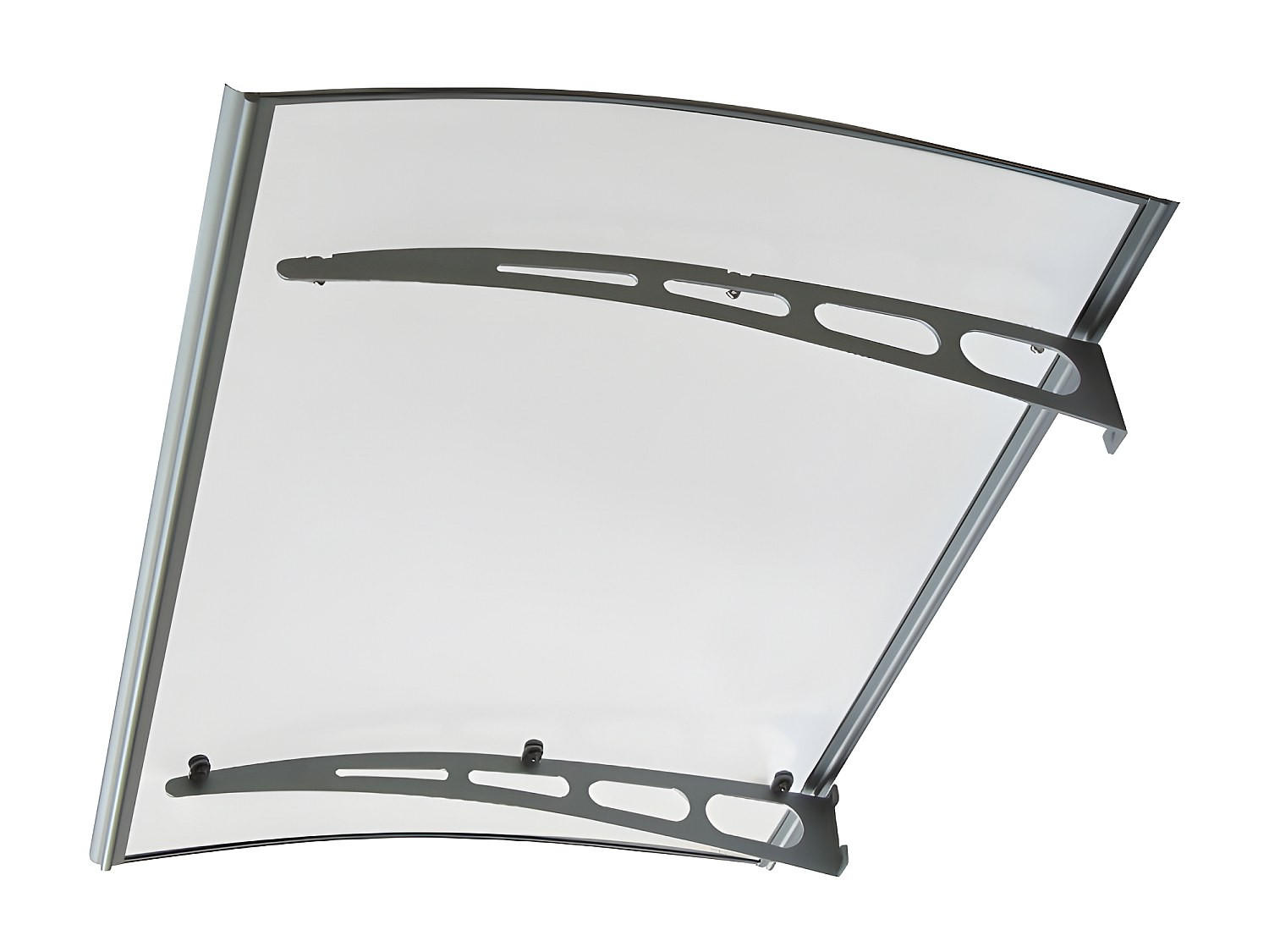 VORDACH Aluminium geschwungen - Grau - 150x90 cm - NEONA - Grau, Kunststoff (150/15/90cm) - Vente-Unique