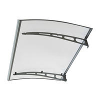 VORDACH Aluminium geschwungen - Grau - 150x90 cm - NEONA - Grau, Kunststoff (150/15/90cm) - Vente-Unique