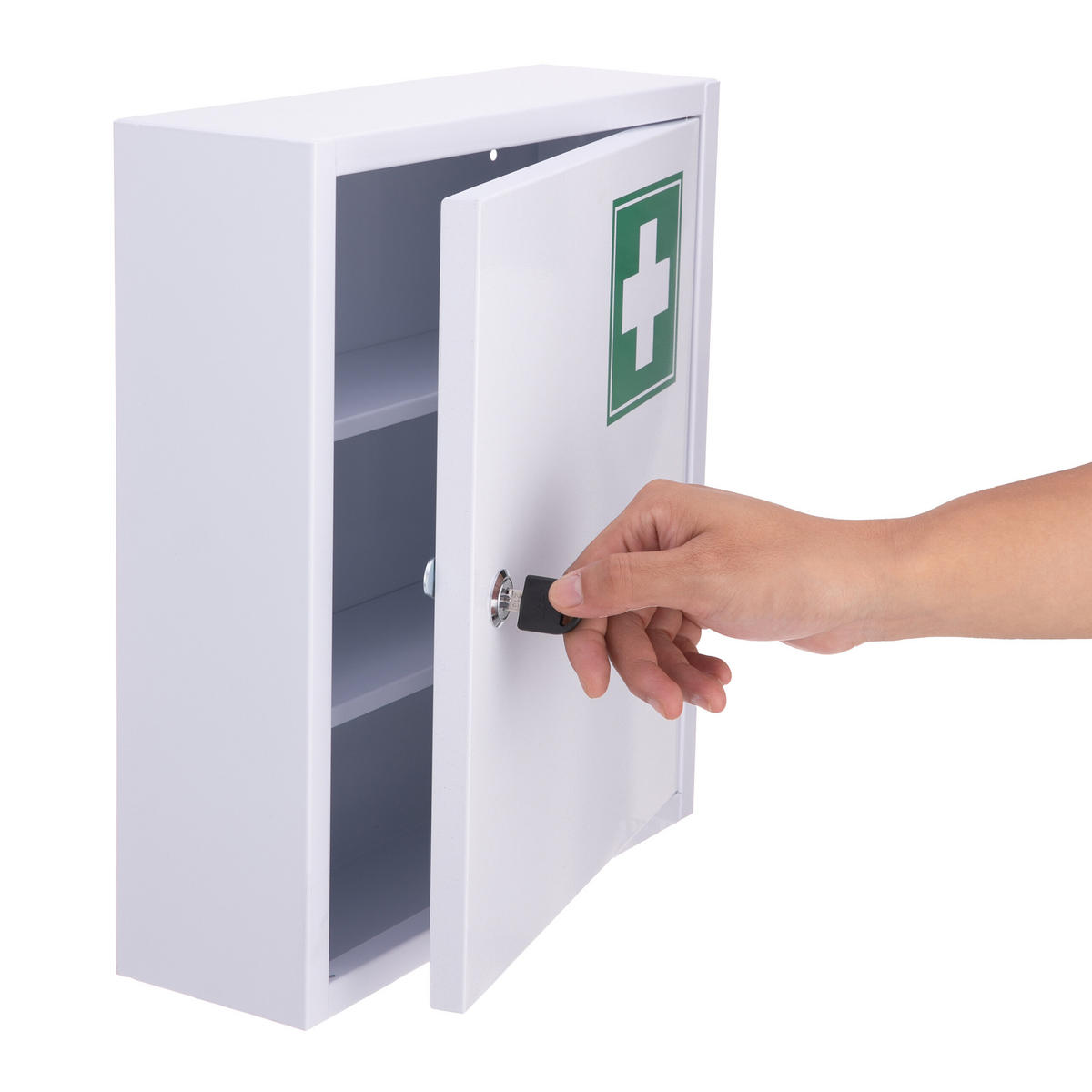 MEDIZINSCHRANK - Weiß, Metall (31.5/36/10cm) - Relaxdays