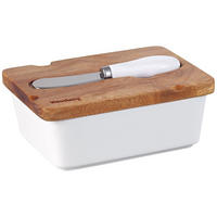 BUTTERDOSE Weiß 15.5/11/6.5 cm KB7785 - Weiß, Holz (11/6.5/15.5cm) - Klausberg 