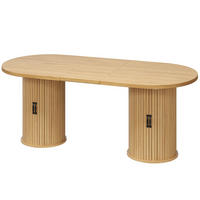 ESSTISCH Naturfarben 150–190×80×75 cm mit Auszugmechanismus, verdecktem Staufach und Metallrahmen aus Holzwerkstoff - Naturfarben, Holzwerkstoff (80/150/75cm) - Luhomfu