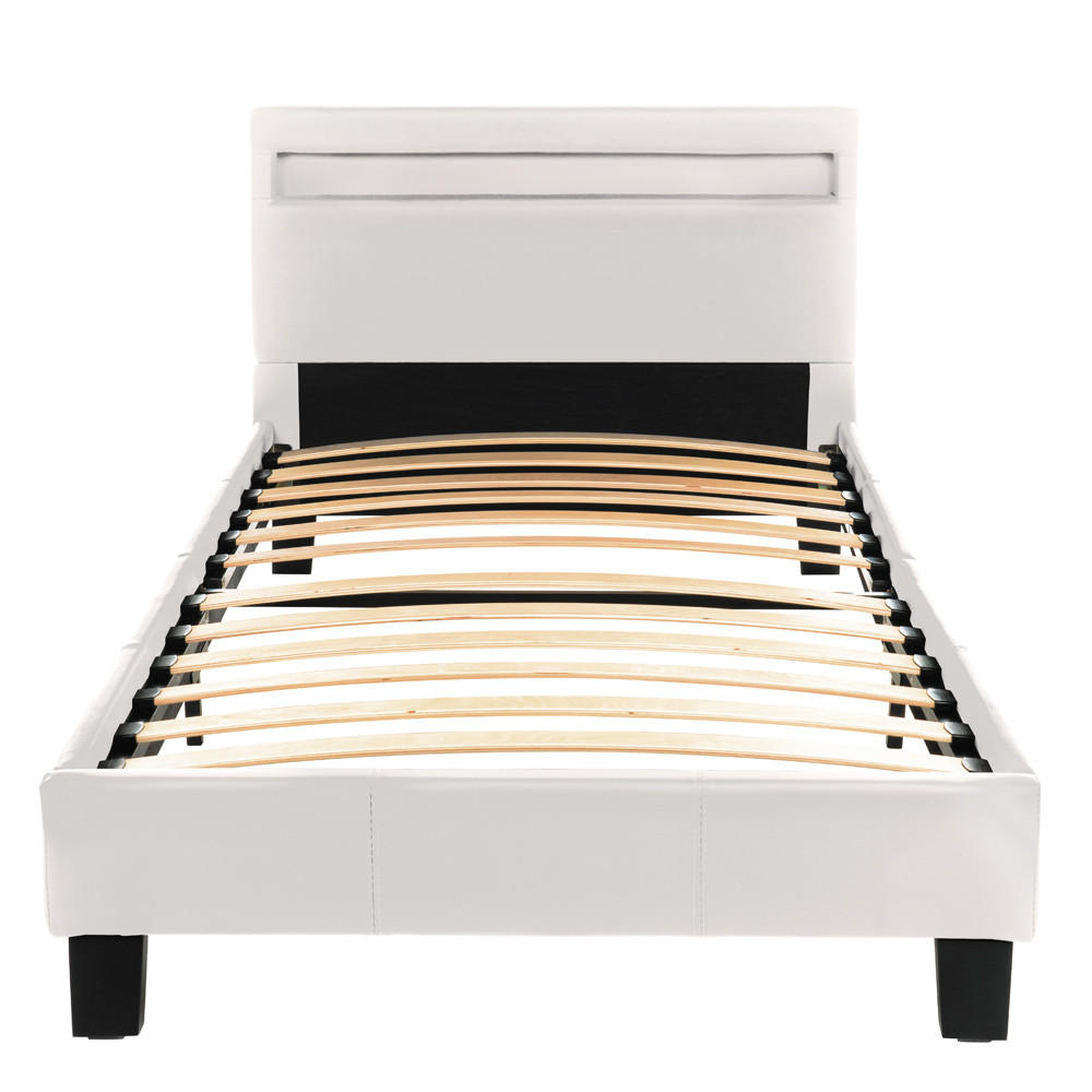 LED BETT ASTRO - Weiß, 90 x 200 cm - Weiß, Kunststoff - Home Deluxe