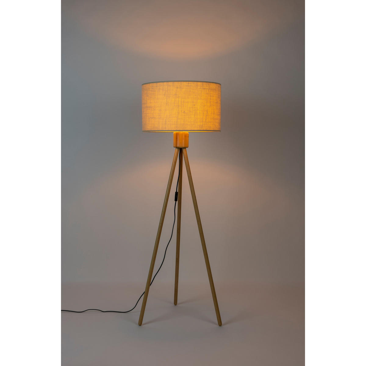 STEHLAMPE Fan mit Stativ Bamboo - Weiß, Holz (50/50/155cm) - Zuiver