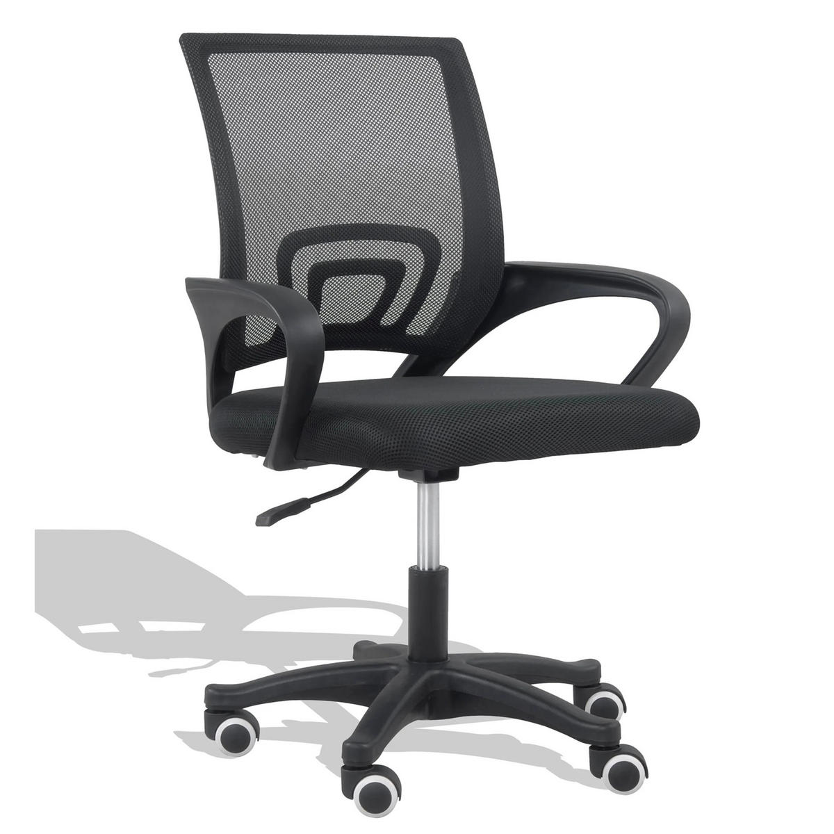 BÜROSTUHL IN MESH STOFF Textil Schwarz - Schwarz, Textil (59/81/57cm) - Nest Dream