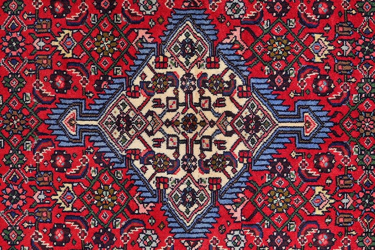 ORIENTTEPPICH handgeknüpft Assadabad Rot 207/133 cm Schurwolle - Rot, Textil (133/207cm) - Looma