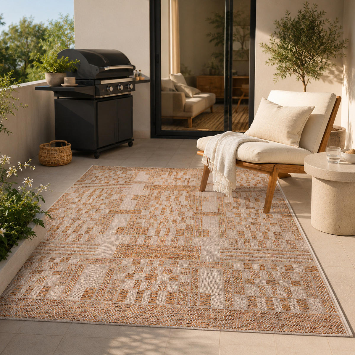 PANAMA IN- UND OUTDOOR TEPPICH - Beige, Textil (160/235cm) - Pergamon