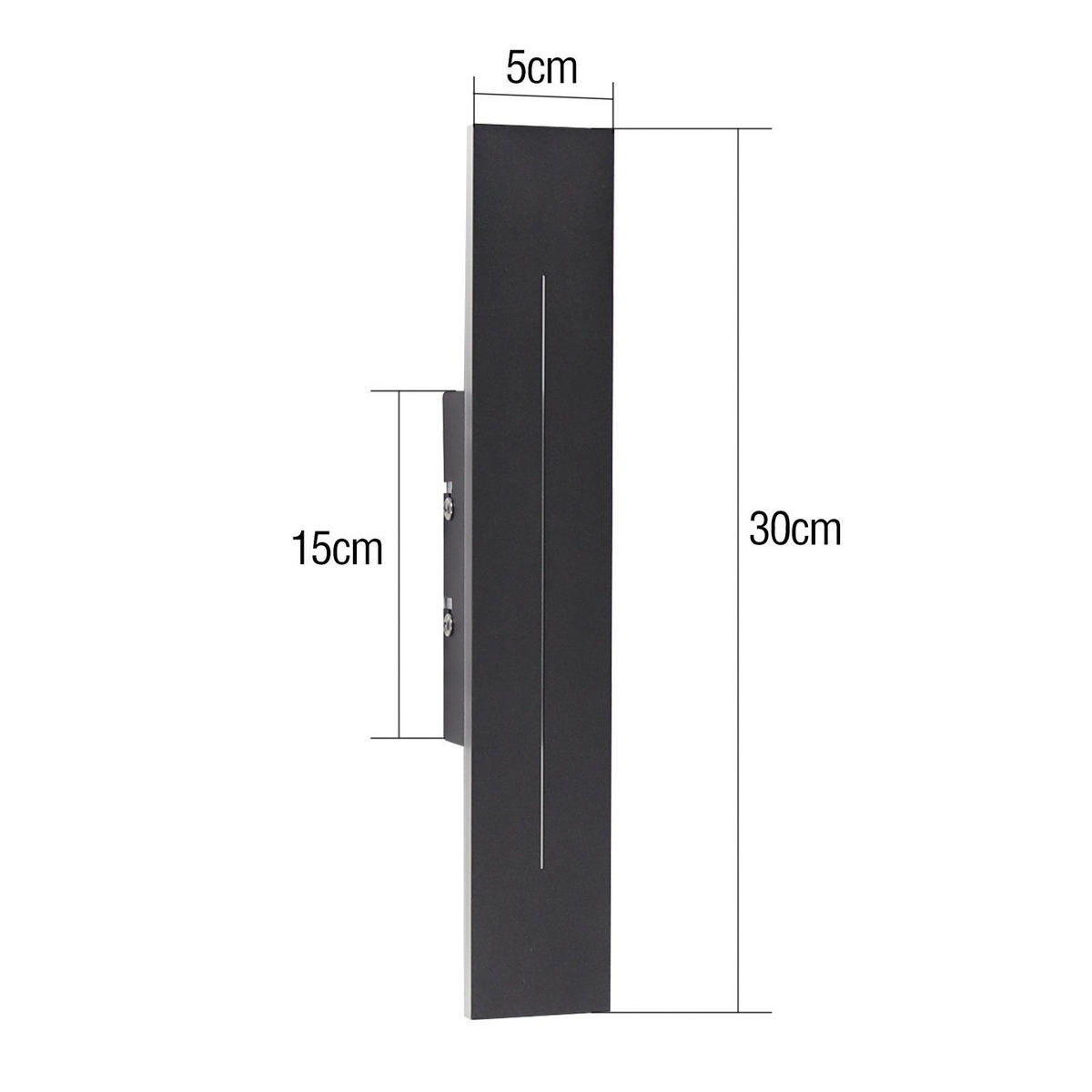 LED-WANDLEUCHTE Radiance 5/4/30 cm - Schwarz, Metall (4/30/5cm) - ZMH