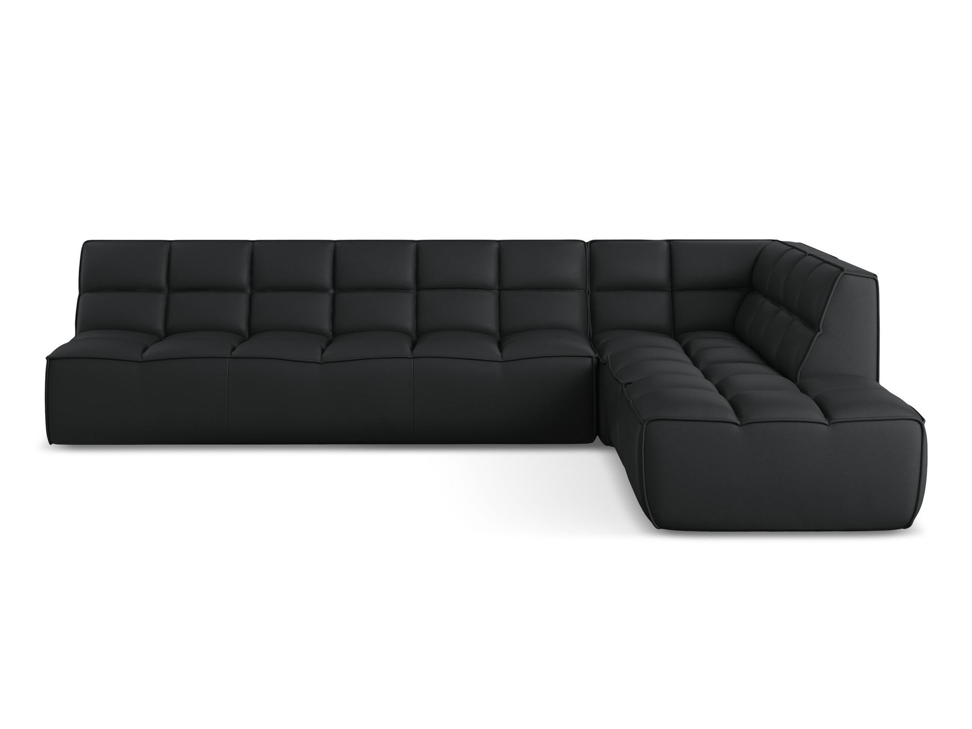 ECKSOFA Beidseitig Kunstleder Schwarz - Schwarz/Grau, Leder/Kunststoff (308/258cm) - Makamii