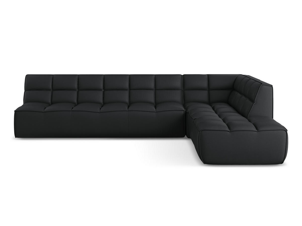ECKSOFA Beidseitig Kunstleder Schwarz - Schwarz/Grau, Leder/Kunststoff (308/258cm) - Makamii
