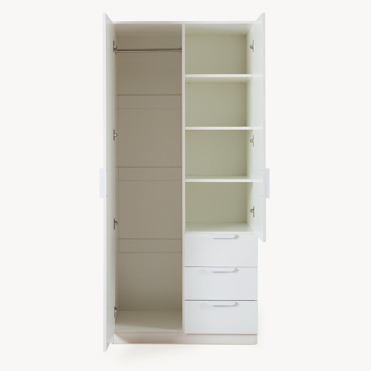 KLEIDERSCHRANK Eiselfing - Weiß, Holzwerkstoff (80/176/52cm) - [en.casa]