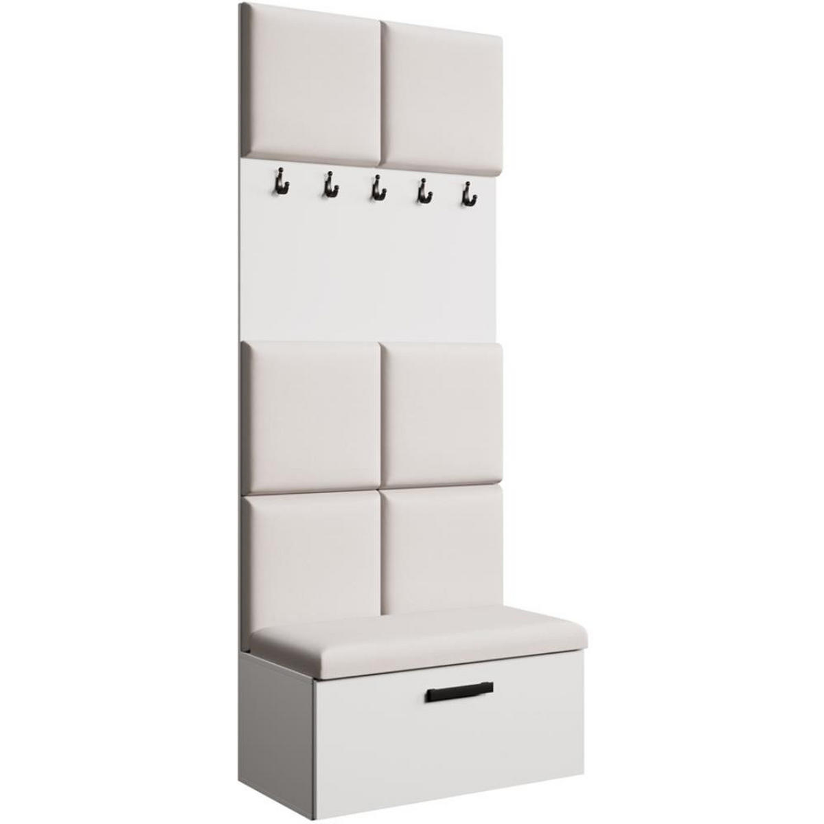 GARDEROBE Margaret I 81/203/43 gepolsterten Paneelen - Beige/Schwarz, Holzwerkstoff/Kunststoff (81/203/43cm) - Beautysofa