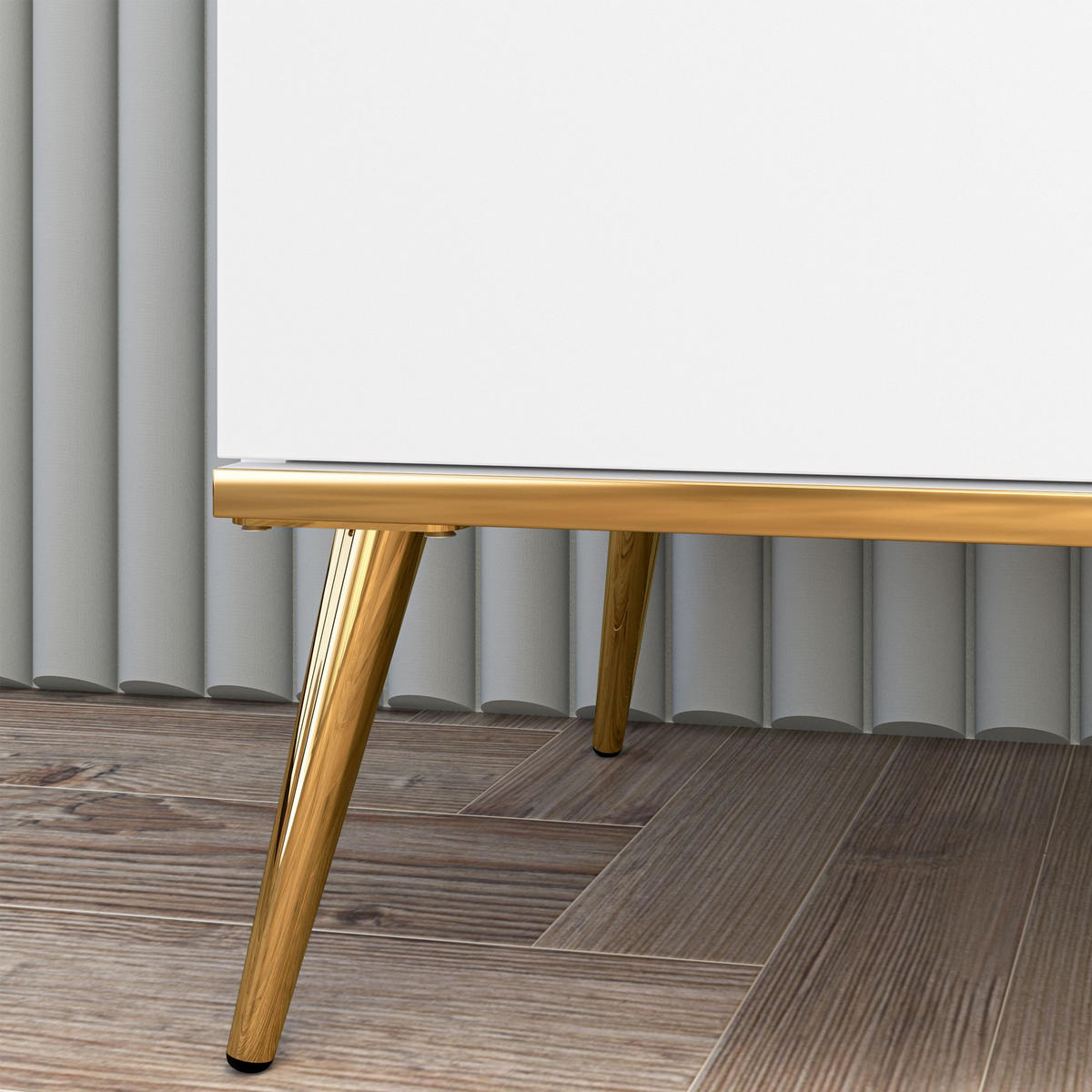 LOWBOARD VELTI TV-Schrank,Weiß - Weiß, Holzwerkstoff (160/53/40cm) - KONSIMO®