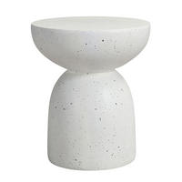 GARTEN BEISTELLTISCH MgO Terrazzo Weiß - Weiß, Metall (45/45/52.5cm) - ComfortXL