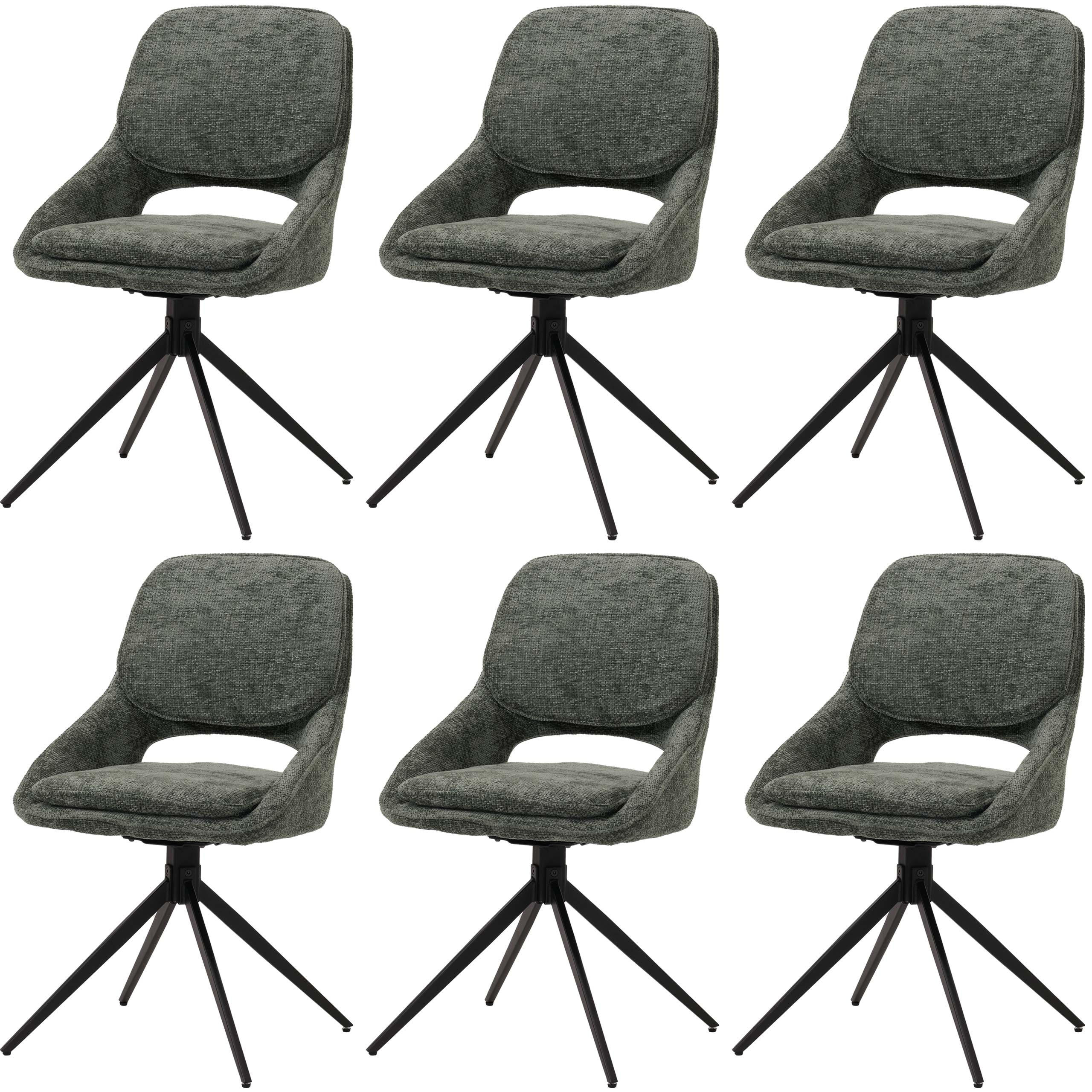 ESSZIMMERSTUHL Grün 6er-Set - Grün, Textil (55/87/55cm) - MCW