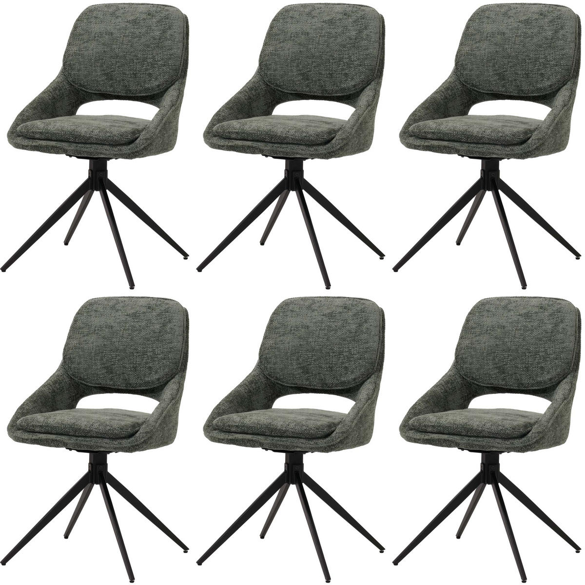 ESSZIMMERSTUHL Grün 6er-Set - Grün, Textil (55/87/55cm) - MCW