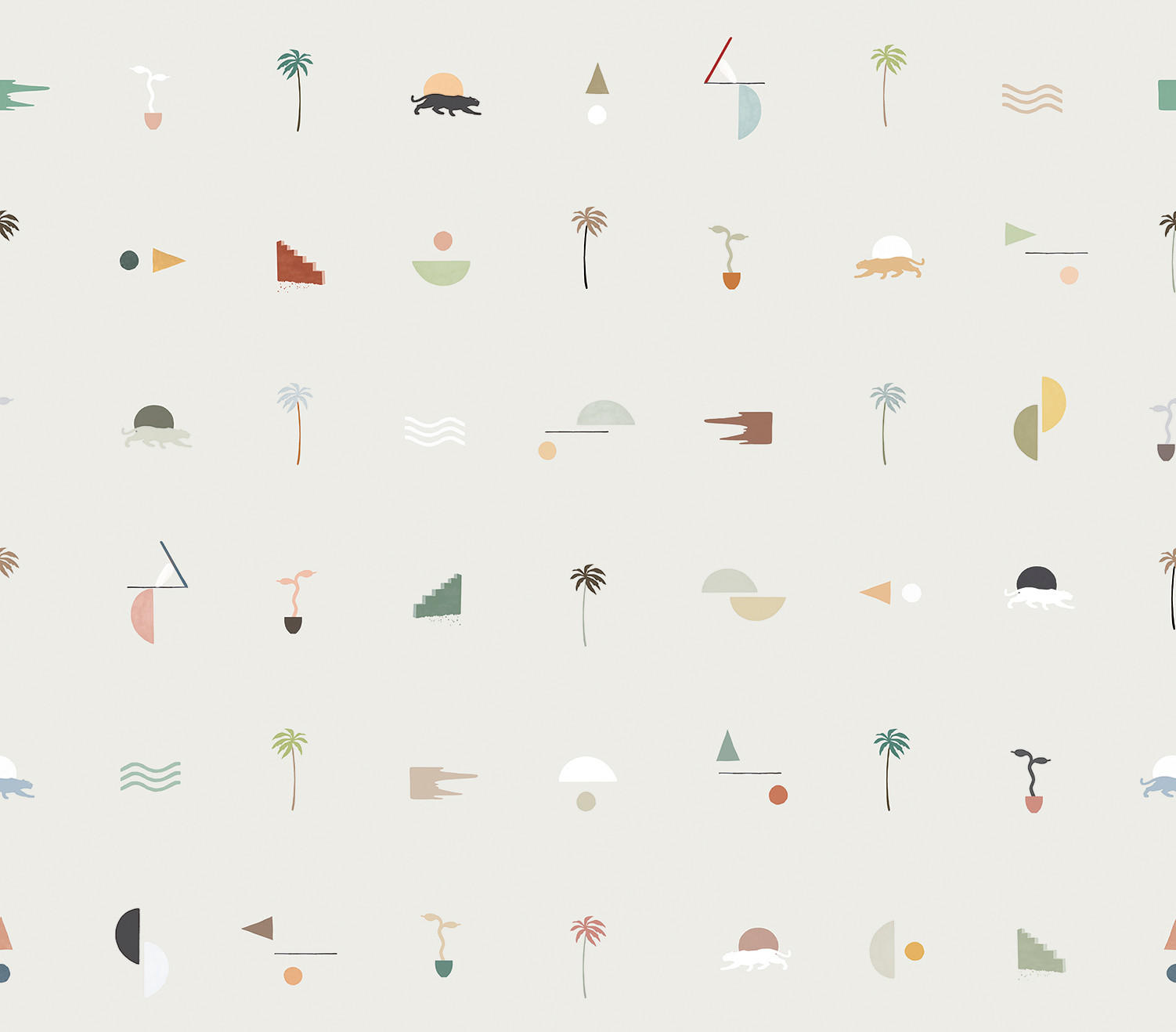 FOTOTAPETE Symbolen 300 x 106 cm - Beige, Papier (300/106cm) - Sanders & Sanders