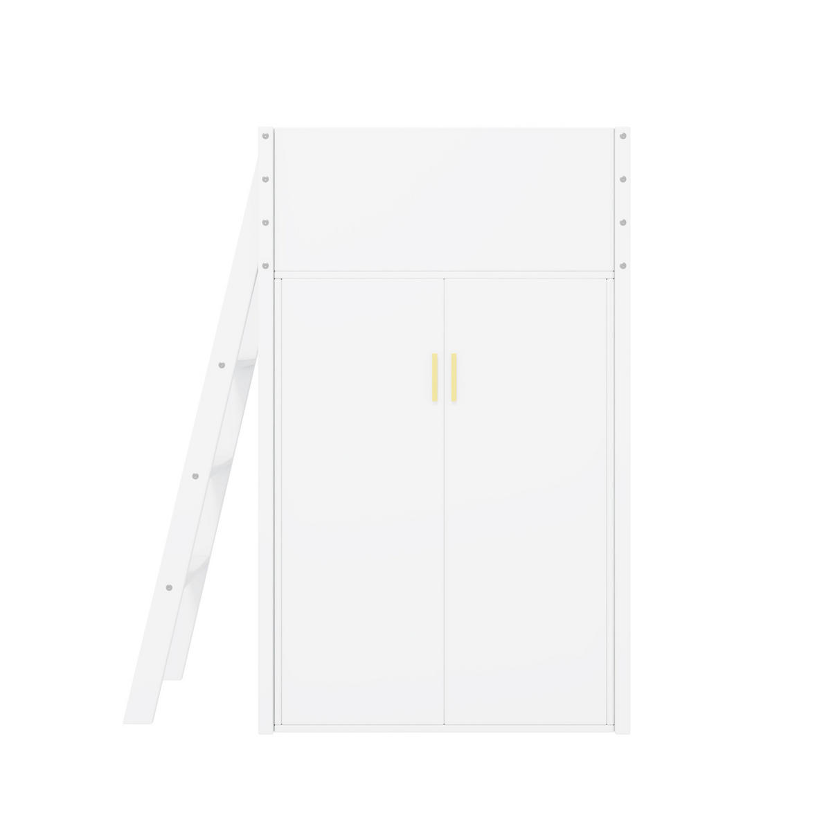 HOCHBETT 90/200 cm aus Massivholz mit Schreibtisch und mobilem Kleiderschrank Weiß - Weiß, Holzwerkstoff (90/200cm) - Modenvie