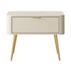 NACHTTISCH Oval Beige 63 cm - Beige/Goldfarben, Holzwerkstoff/Metall (62.6/49.2/38cm) - Selsey