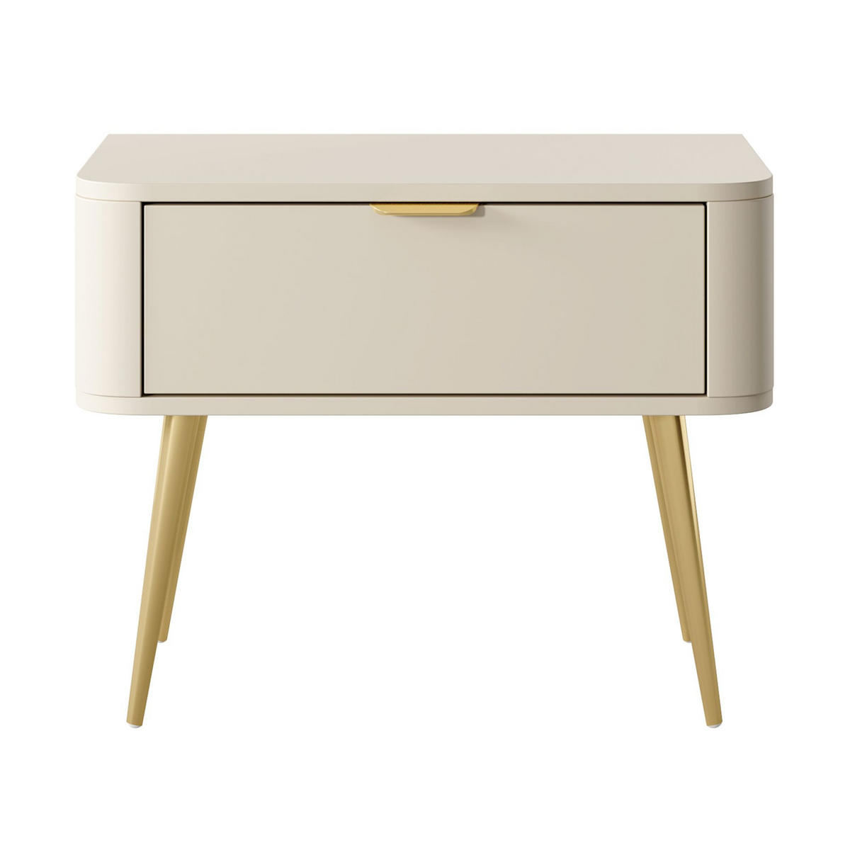 NACHTTISCH Oval Beige 63 cm - Beige/Goldfarben, Holzwerkstoff/Metall (62.6/49.2/38cm) - Selsey