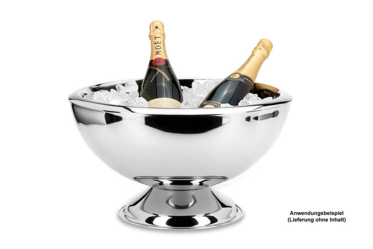 CHAMPAGNER-/FLASCHENKÜHLER Hammerschlag-Optik (H) 24,5 x (Ø) 43 cm - Silberfarben, Paraffin (43/24.5cm) - Hermann Bauer jun. Kollektion GmbH