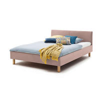 POLSTERBETT LEO Pink Eiche - Pink, Textil (120/200cm) - KAWOLA